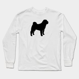 Black Chinese Shar-Pei Silhouette Long Sleeve T-Shirt